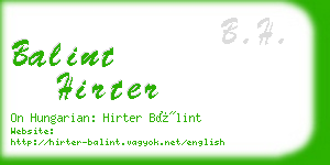 balint hirter business card